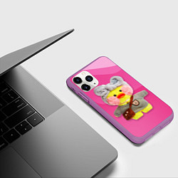 Чехол iPhone 11 Pro матовый УТОЧКА ЛАЛАФАНФАН Милая, цвет: 3D-фиолетовый — фото 2