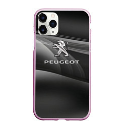 Чехол iPhone 11 Pro матовый Peugeot blak, цвет: 3D-розовый