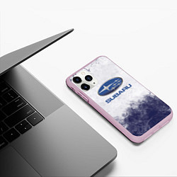 Чехол iPhone 11 Pro матовый Subaru Трещина, цвет: 3D-розовый — фото 2