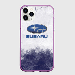 Чехол iPhone 11 Pro матовый Subaru Трещина, цвет: 3D-фиолетовый