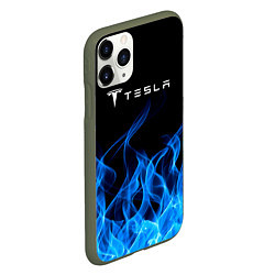 Чехол iPhone 11 Pro матовый Tesla Fire, цвет: 3D-темно-зеленый — фото 2