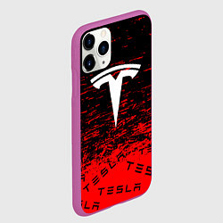 Чехол iPhone 11 Pro матовый Tesla sport red, цвет: 3D-фиолетовый — фото 2
