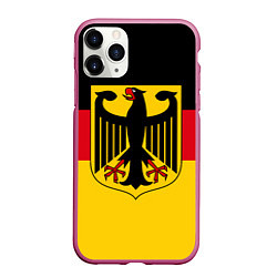 Чехол iPhone 11 Pro матовый Германия - Germany, цвет: 3D-малиновый