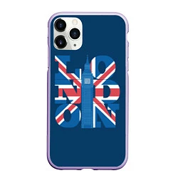 Чехол iPhone 11 Pro матовый LONDON Лондон, цвет: 3D-светло-сиреневый