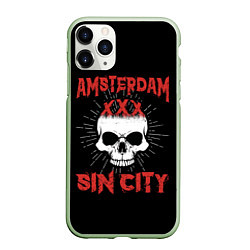 Чехол iPhone 11 Pro матовый AMSTERDAM Амстердам, цвет: 3D-салатовый