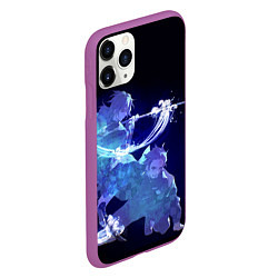 Чехол iPhone 11 Pro матовый ГИЮ ТОМИОКА И ТАНДЖИРО ДЫХАНИЕ ВОДЫ, цвет: 3D-фиолетовый — фото 2