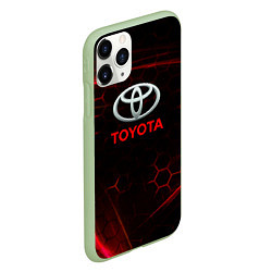 Чехол iPhone 11 Pro матовый Toyota sport соты, цвет: 3D-салатовый — фото 2