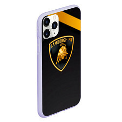 Чехол iPhone 11 Pro матовый Lamborghini геометрия, цвет: 3D-светло-сиреневый — фото 2