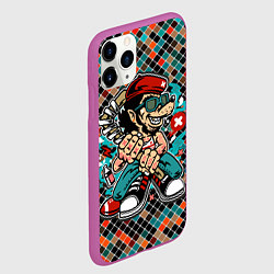 Чехол iPhone 11 Pro матовый Волк с наколками, цвет: 3D-фиолетовый — фото 2