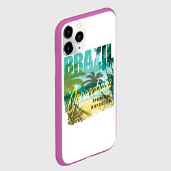 Чехол iPhone 11 Pro матовый Тропический Рай Бразилии, цвет: 3D-фиолетовый — фото 2