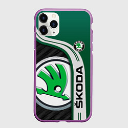 Чехол iPhone 11 Pro матовый SKODA AUTO ШКОДА АВТО, цвет: 3D-фиолетовый