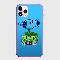Чехол iPhone 11 Pro матовый Plants vs Zombies - Морозный Горох, цвет: 3D-фиолетовый
