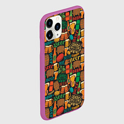 Чехол iPhone 11 Pro матовый Пиво Beer, цвет: 3D-фиолетовый — фото 2