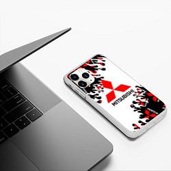 Чехол iPhone 11 Pro матовый Mitsubishi Fire Pattern, цвет: 3D-белый — фото 2