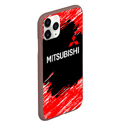 Чехол iPhone 11 Pro матовый Mitsubishi размытые штрихи, цвет: 3D-коричневый — фото 2