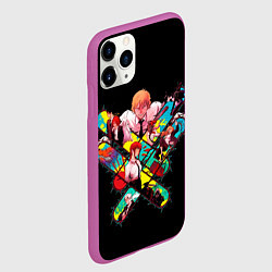 Чехол iPhone 11 Pro матовый Человек бензопила , компиляция персонажей Макима Д, цвет: 3D-фиолетовый — фото 2