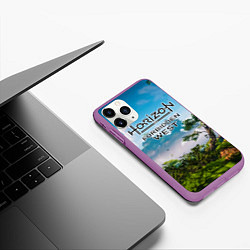 Чехол iPhone 11 Pro матовый Horizon Forbidden West Хоризон Запретный Запад, цвет: 3D-фиолетовый — фото 2