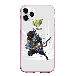 Чехол iPhone 11 Pro матовый Yasuo Meme, цвет: 3D-розовый