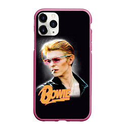 Чехол iPhone 11 Pro матовый David Bowie Smoking, цвет: 3D-малиновый