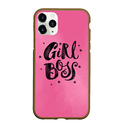 Чехол iPhone 11 Pro матовый Girl Boss!, цвет: 3D-коричневый