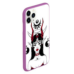 Чехол iPhone 11 Pro матовый Devil beauty, цвет: 3D-фиолетовый — фото 2