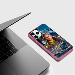 Чехол iPhone 11 Pro матовый Horizon Aloy Элой, цвет: 3D-малиновый — фото 2