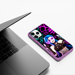 Чехол iPhone 11 Pro матовый JINX ДЖИНКС NEON PATTERN, цвет: 3D-фиолетовый — фото 2