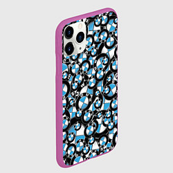 Чехол iPhone 11 Pro матовый BMW PATTERN LOGO, цвет: 3D-фиолетовый — фото 2