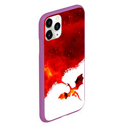 Чехол iPhone 11 Pro матовый ДЫХАНИЕ ЗВЕЗДНОГО ДРАКОНА DRAGON FIRE, цвет: 3D-фиолетовый — фото 2