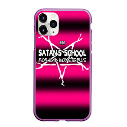 Чехол iPhone 11 Pro матовый Satan school for bad boys and girls pink