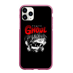 Чехол iPhone 11 Pro матовый Kaneki Ken art, цвет: 3D-малиновый