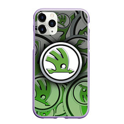 Чехол iPhone 11 Pro матовый Skoda Carbone Pattern