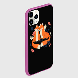 Чехол iPhone 11 Pro матовый Лисы Animal love, цвет: 3D-фиолетовый — фото 2