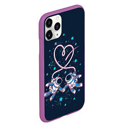 Чехол iPhone 11 Pro матовый Космическая любовь Cosmic love, цвет: 3D-фиолетовый — фото 2