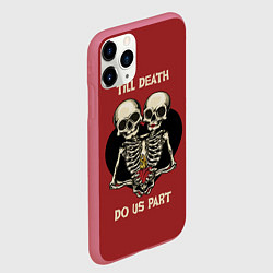 Чехол iPhone 11 Pro матовый Любовь до Гроба love till death, цвет: 3D-малиновый — фото 2