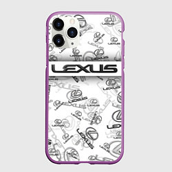 Чехол iPhone 11 Pro матовый LEXUS BIG EMBLEMA PATTERN