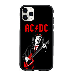 Чехол iPhone 11 Pro матовый AC DC Ангус Янг гитарист