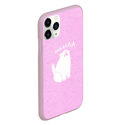 Чехол iPhone 11 Pro матовый Кот орет ааааа, цвет: 3D-розовый — фото 2