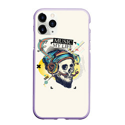 Чехол iPhone 11 Pro матовый Музыка Моя Жизнь Music My Life, цвет: 3D-светло-сиреневый