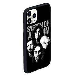 Чехол iPhone 11 Pro матовый System of a Down рок группа, цвет: 3D-черный — фото 2