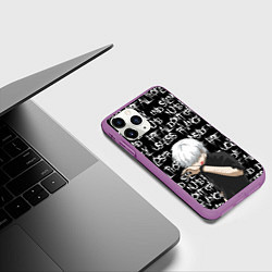 Чехол iPhone 11 Pro матовый КАНЕКИ DEAD INSIDE, цвет: 3D-фиолетовый — фото 2