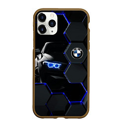 Чехол iPhone 11 Pro матовый BMW НЕОН СОТЫ