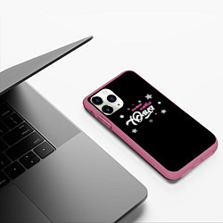 Чехол iPhone 11 Pro матовый Самая клевая Юлия, цвет: 3D-малиновый — фото 2