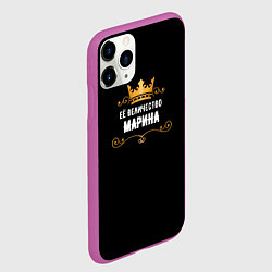 Чехол iPhone 11 Pro матовый Её величество Марина!, цвет: 3D-фиолетовый — фото 2
