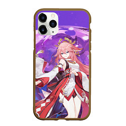 Чехол iPhone 11 Pro матовый Yae Miko Genshin Impact