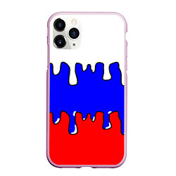 Чехол iPhone 11 Pro матовый Триколор Необычный, цвет: 3D-розовый