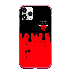 Чехол iPhone 11 Pro матовый Chicago Bulls Чикаго Буллз Логотип