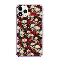 Чехол iPhone 11 Pro матовый Кровавые Черепа Skulls