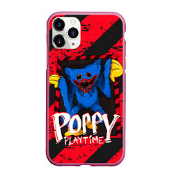 Чехол iPhone 11 Pro матовый Poppy Playtime RED WARNING, цвет: 3D-малиновый