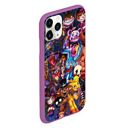 Чехол iPhone 11 Pro матовый Cute Fnaf Pattern, цвет: 3D-фиолетовый — фото 2
